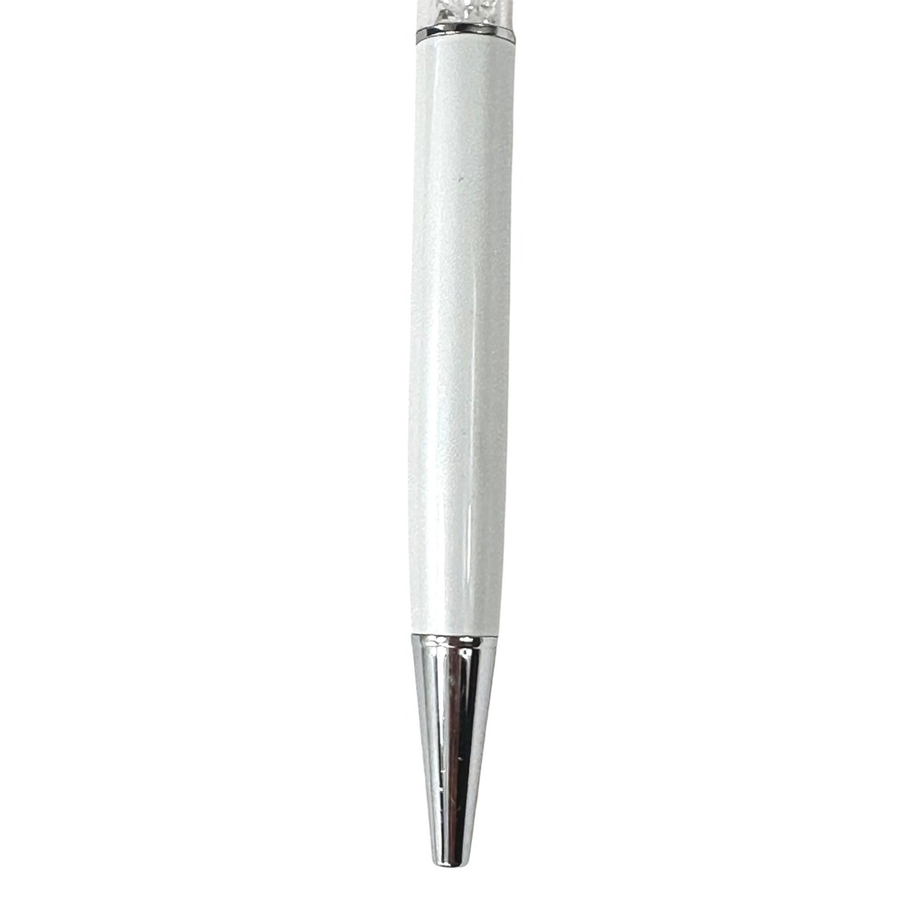 Swarovski Crystalline White Pen Silver Tone Accents Logo Refillable Gift Writes! - Picture 4 of 8
